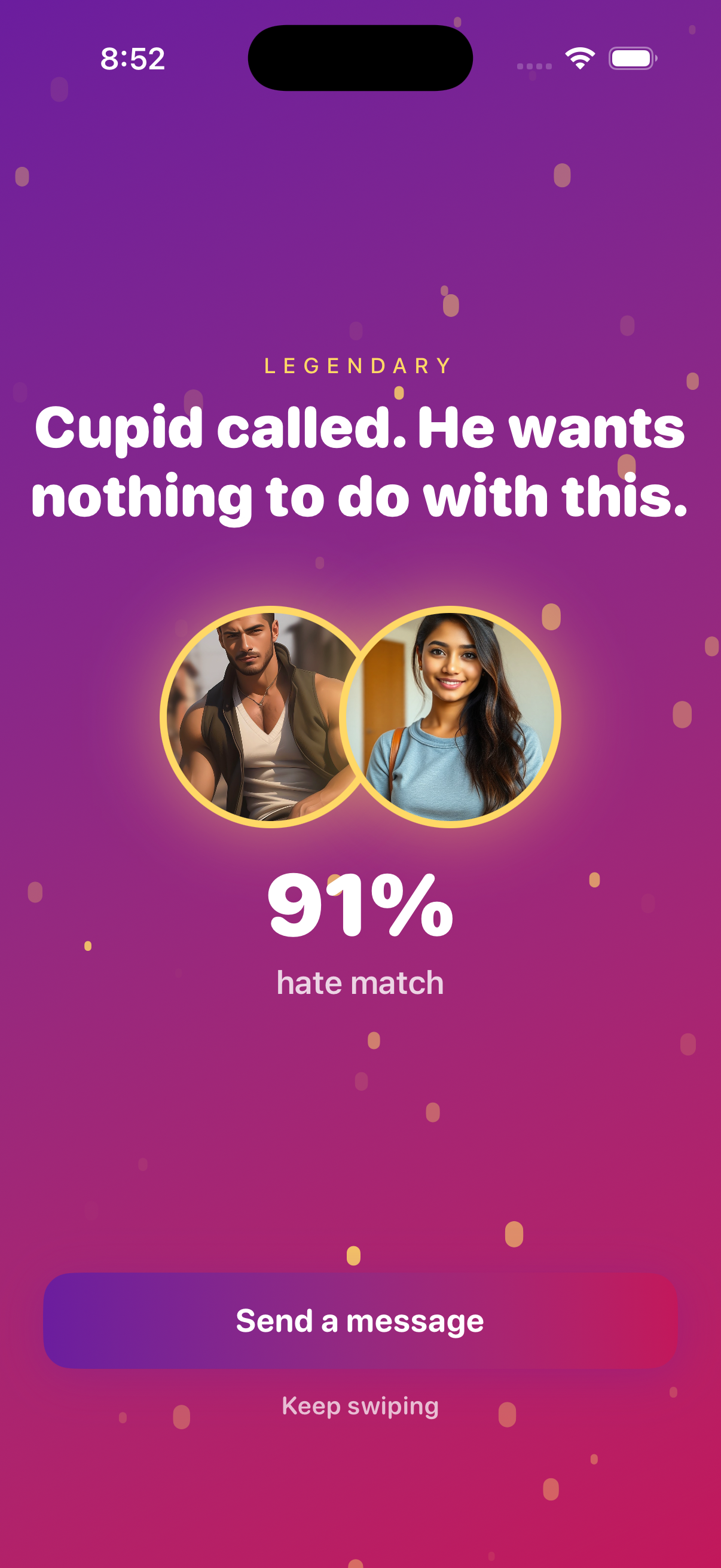 h8r legendary match celebration